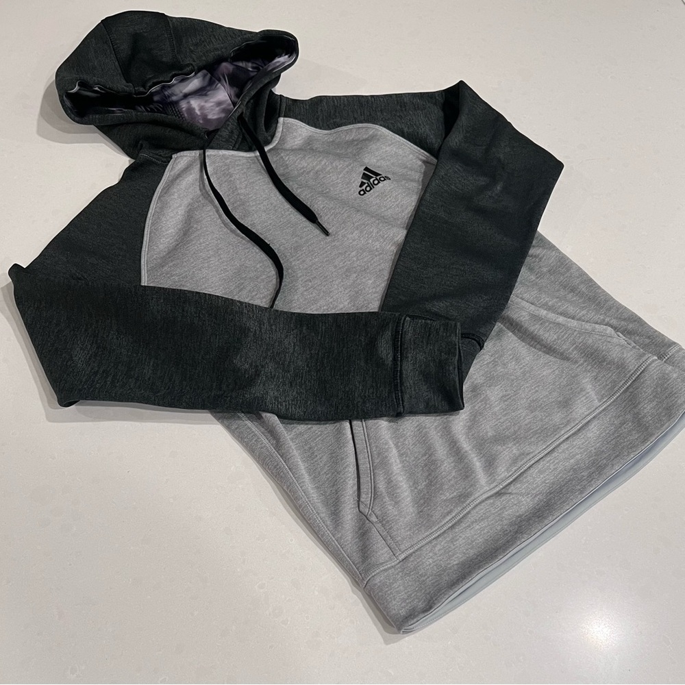 Womens Adidas Climawarm gray & black Hoodie Sweatshirt Xsmall
